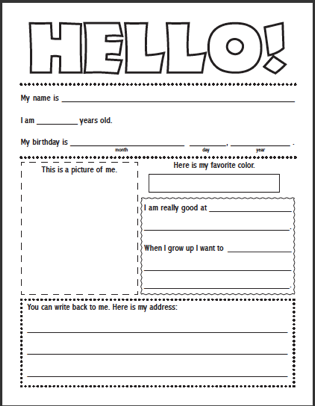 Free Printable: Pen Pal Letter Form